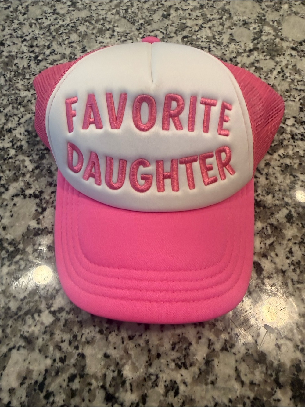 Pink "Favorite Daughter" Mesh Trucker Hat for Kids